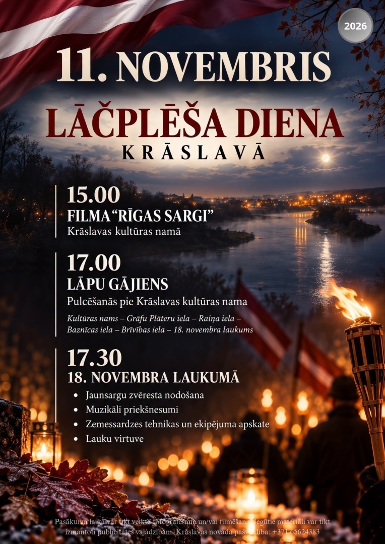 Lāčplēša dienas programma Krāslavā 11.11.2026.