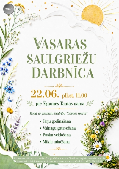 Saulgriežu meistarklase Šķaunē