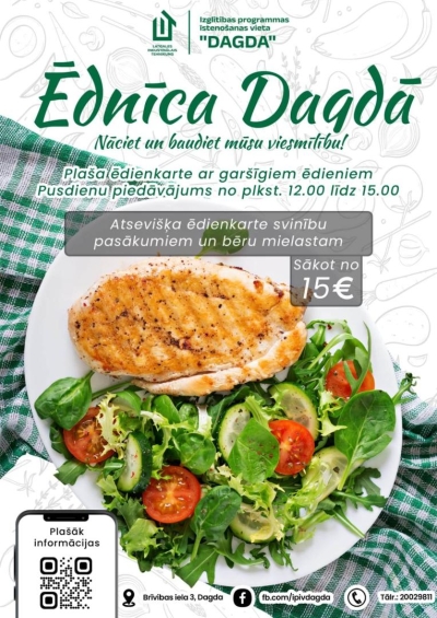 Ēdnīcas Dagdā piedāvājums