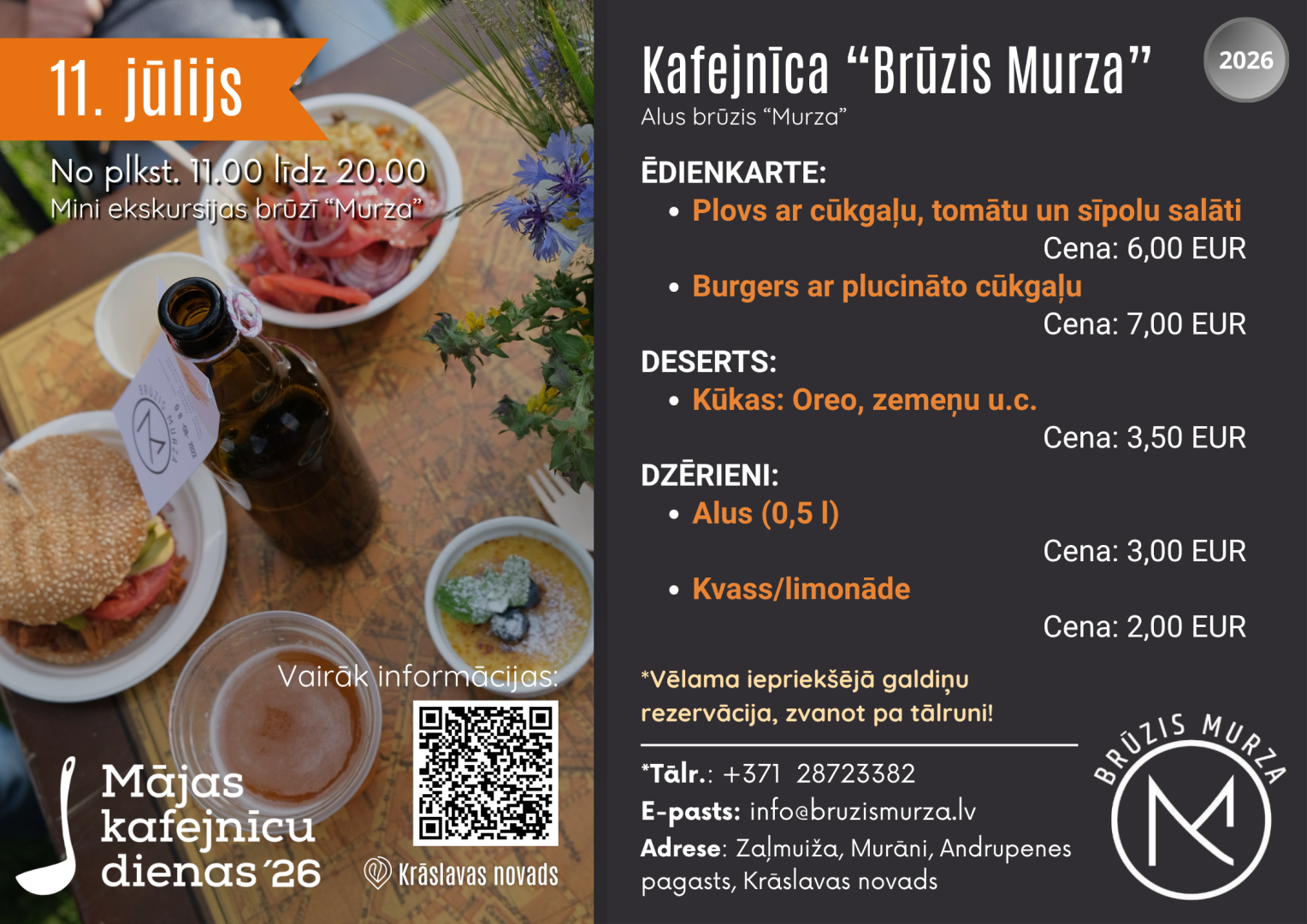 "Mājas kafejnīcu dienas" Krāslavas novadā