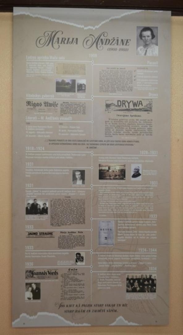 Informācijas stends par Mariju Andžāni