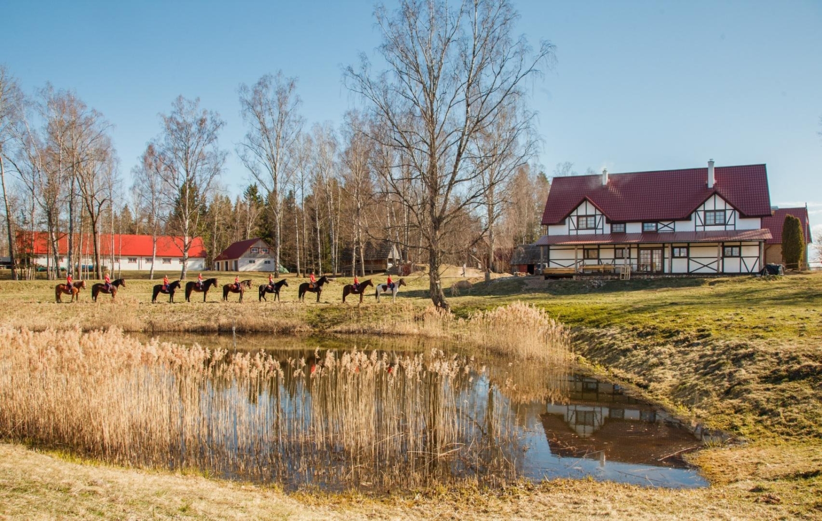 Dīķis pie viesu mājas