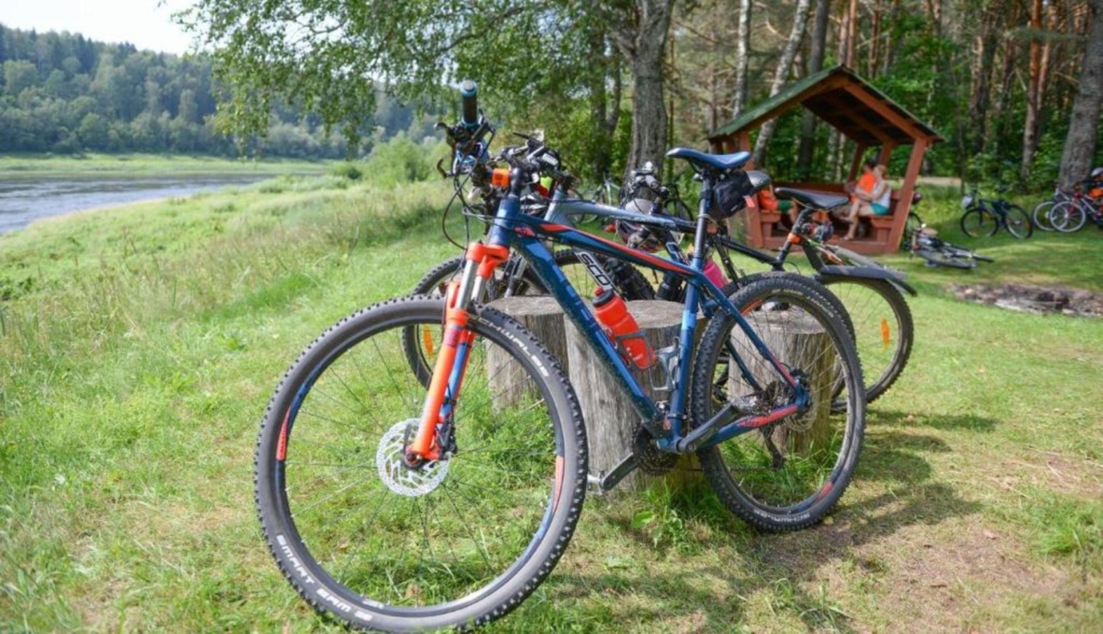Velosipēdi pie lapenes
