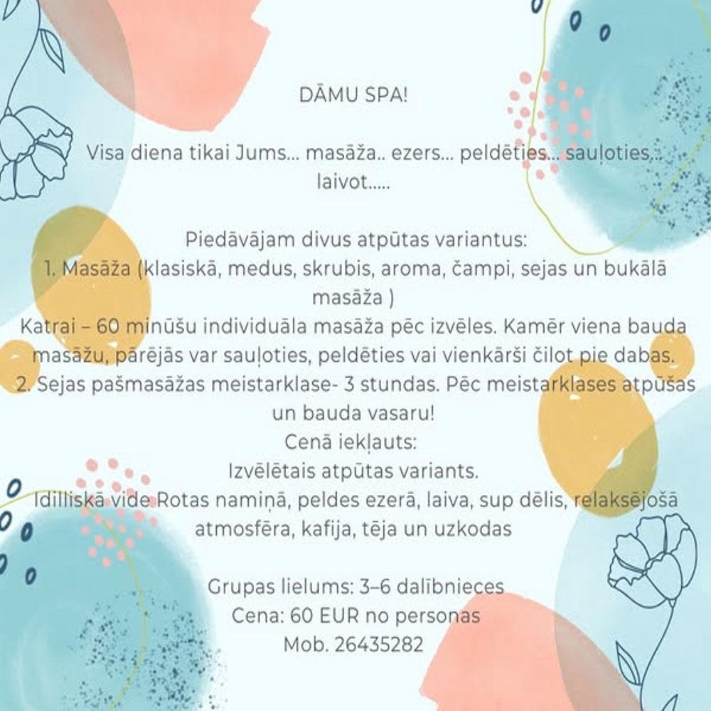 Informācija uz abstrakta fona par SPA dāmām