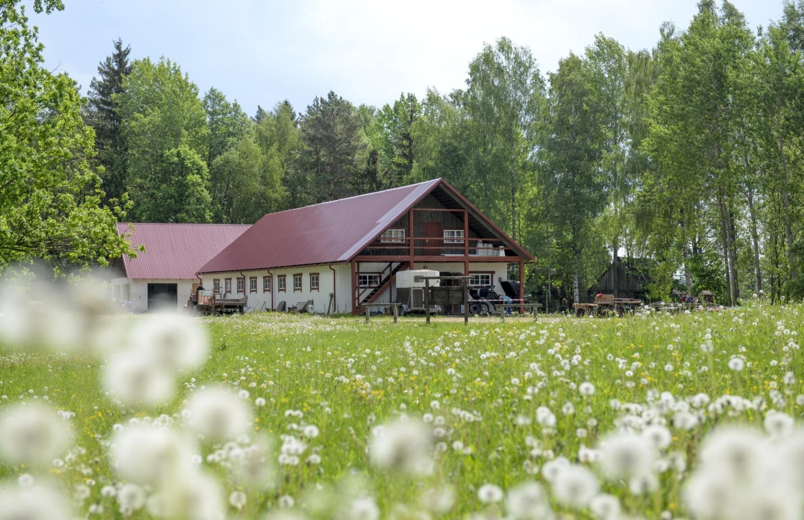 Zirgu stallis no ārpuses