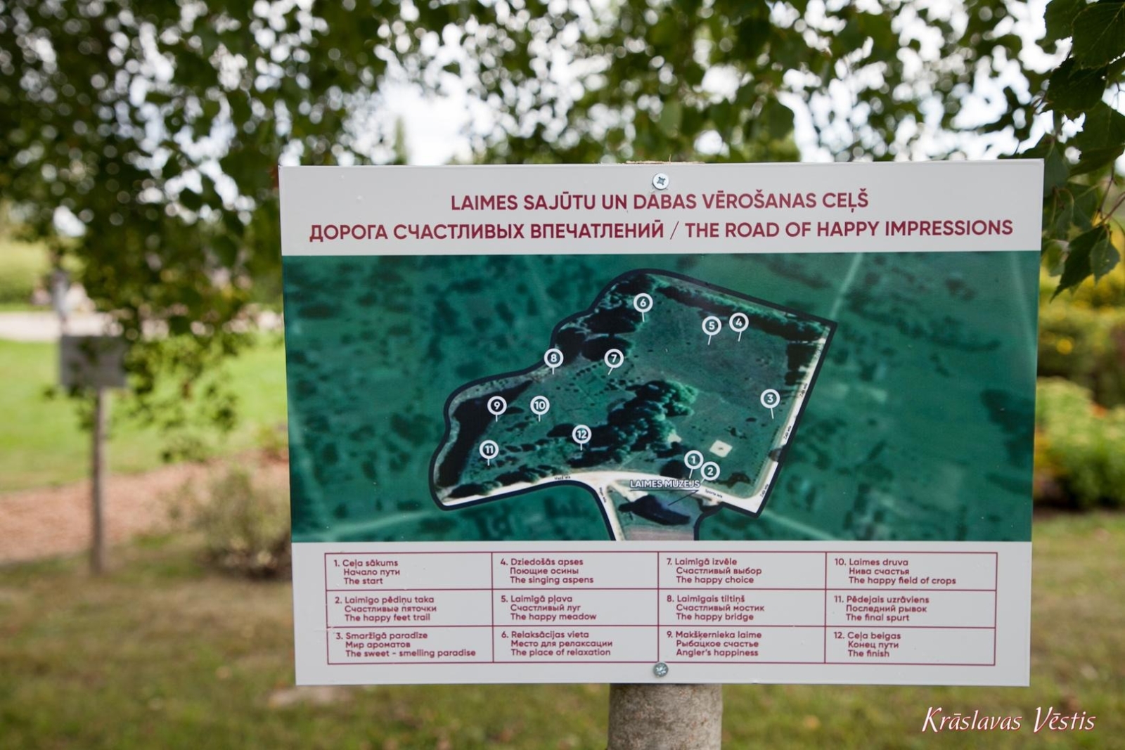 Laimes sajūtu un dabas vērošanas ceļa karte