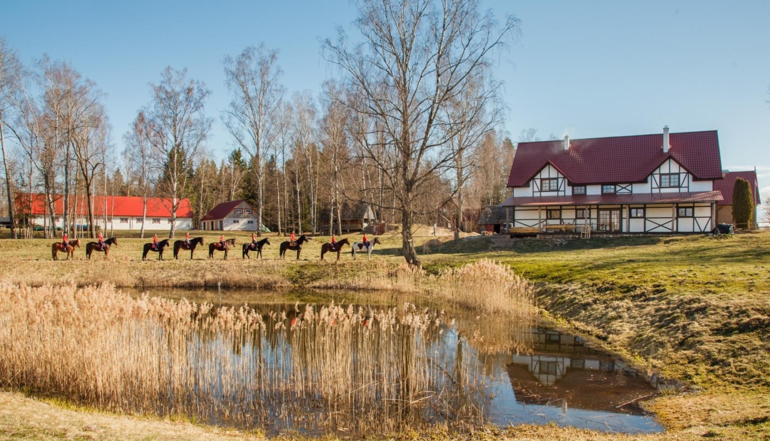 Dīķis pie viesu mājas