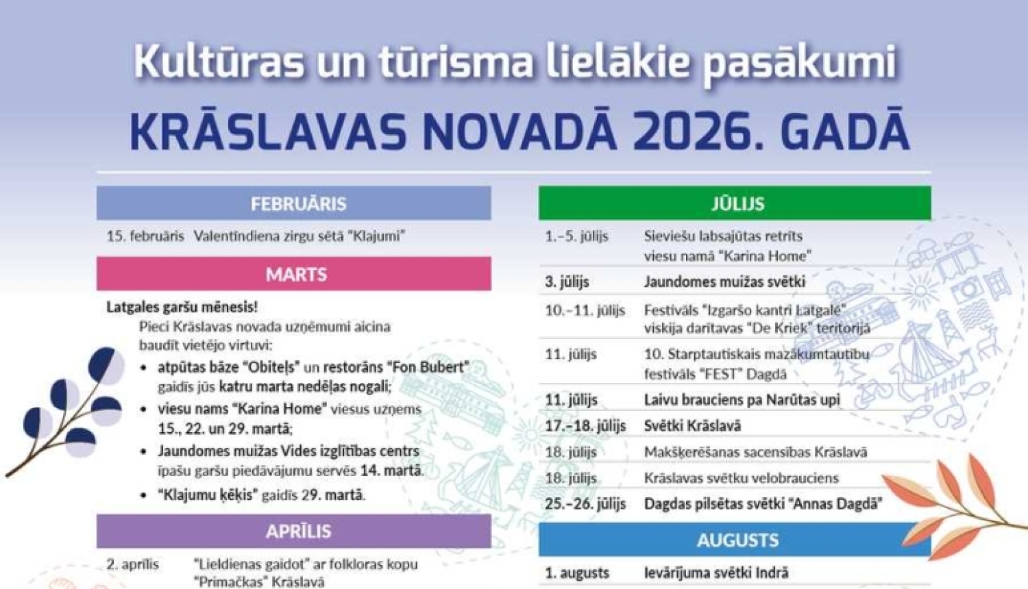 Krāslavas novada pasākumu saraksts