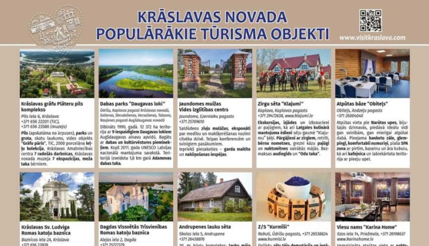Populārākie tūrisma objekti