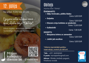 "Mājas kafejnīcu dienas" Krāslavas novadā