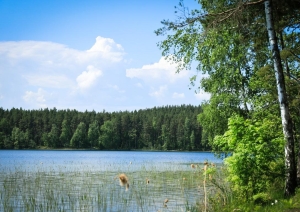 Ezers pie naktsmītnes