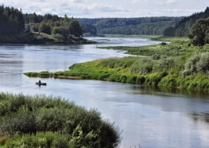 Daugava starp mežiem un pļavām