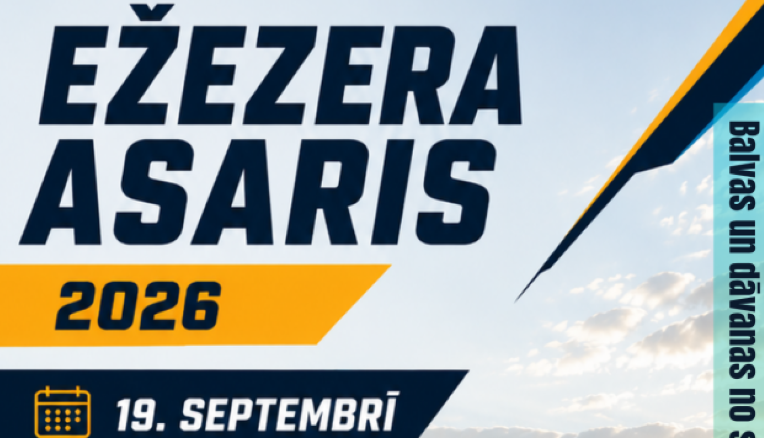 Makšķernieki laivās uz ezera ķer zivis. Pasākuma afiša